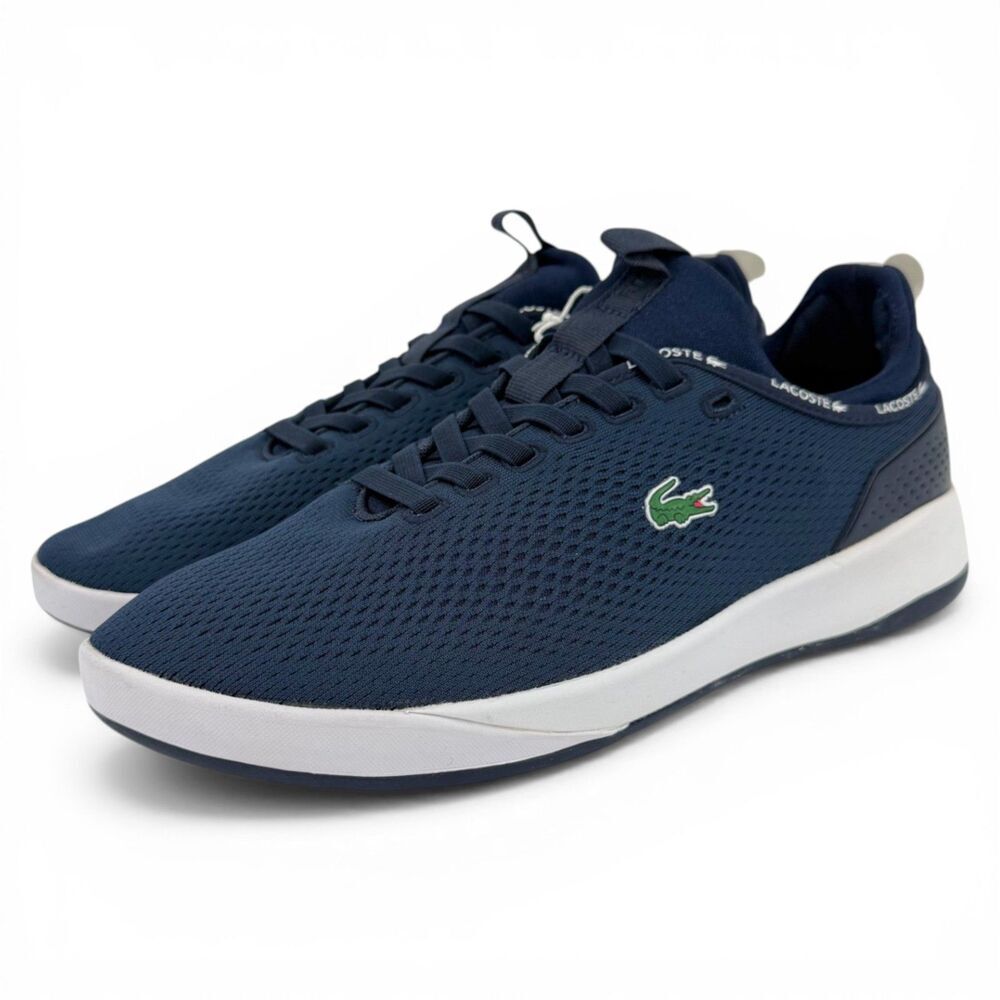 NWT Lacoste Men's LT Spirit 2.0 Performance Sneakers Navy Blue Size 12